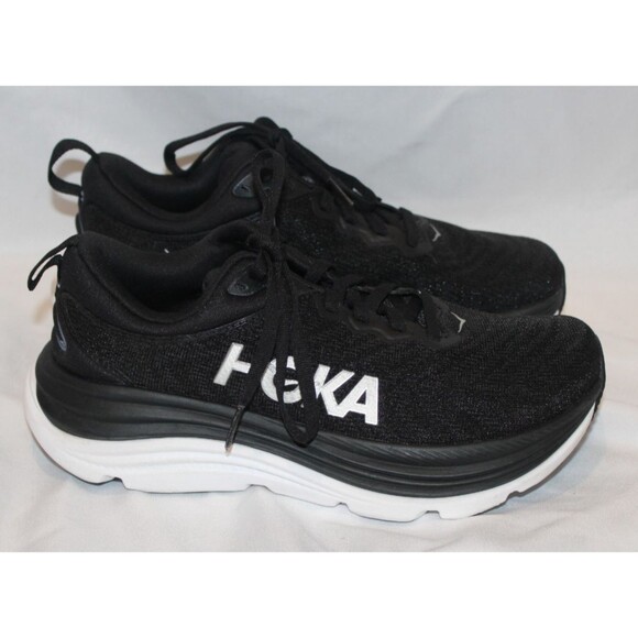 NIB Hoka One Women's Graviota 5 Running Athletic Sneakers  BLACK WHITE - Picture 2 of 6